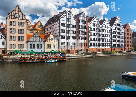 Alte Gebäude auf der Speicherinsel über die Mottlau, Danzig, Pommern, Polen Stockfoto