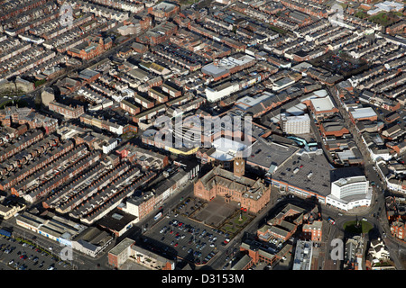 Luftaufnahme des Barrow-in-Furness Stadtzentrum, Cumbria Stockfoto