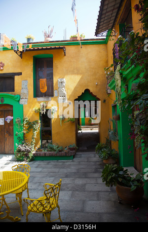 Innenhof eines Hauses in Oaxaca - Mexiko Stockfoto