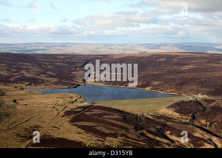 Luftaufnahme eines Reservoirs auf der Pennines, UK Stockfoto