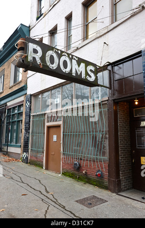 heruntergekommen Sie billig Hotelzimmer, auf unteren Hauptstraße und Hastings downtown Eastside Vancouver BC Kanada Stockfoto