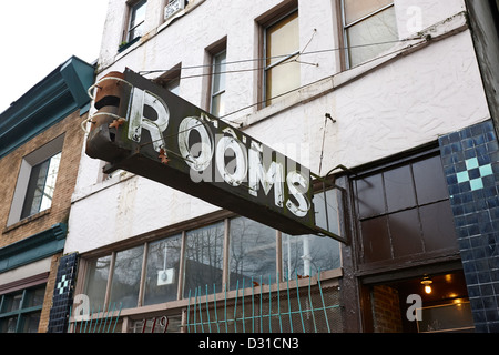 heruntergekommen Sie billig Hotelzimmer, auf unteren Hauptstraße und Hastings downtown Eastside Vancouver BC Kanada Stockfoto