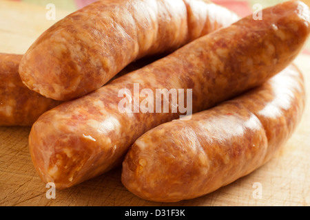 Ungekochte Wurst mild Stockfoto