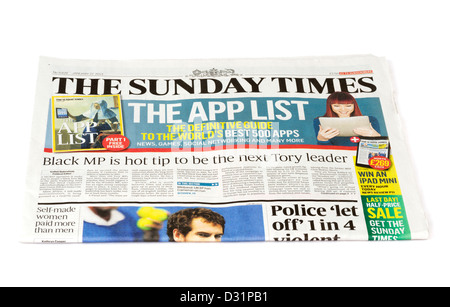 Die überregionale Zeitung Sunday Times UK Stockfoto