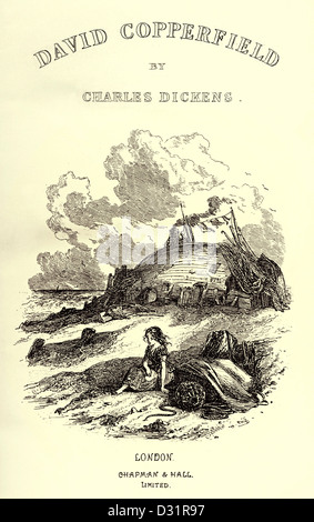 DAVID COPPERFIELD Frontispiz Abbildung aus der ersten Edition' Die persönliche Geschichte von David Copperfield" von Charles Dickens 1850. Stockfoto