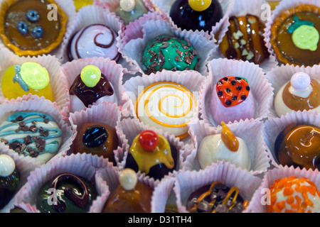 Candy-förmigen Murano-Glas, Venedig, Italien Stockfoto