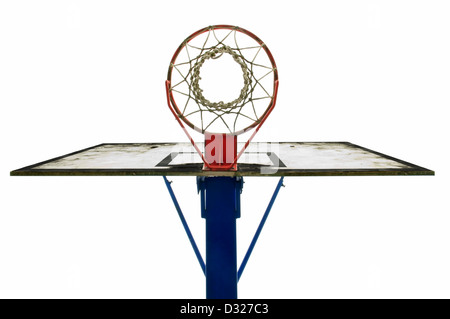 symmetrische Ansicht von im Freien verwendet Basket Ball hoop Stockfoto