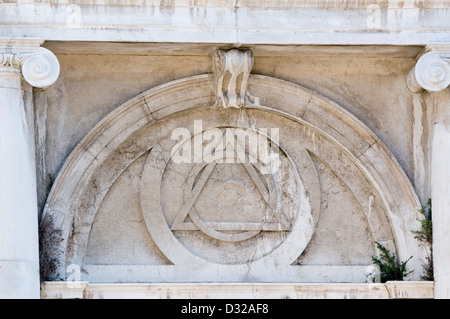 Geomoetric Bau Detail in Dorsoduro, Venedig, Italien. Stockfoto