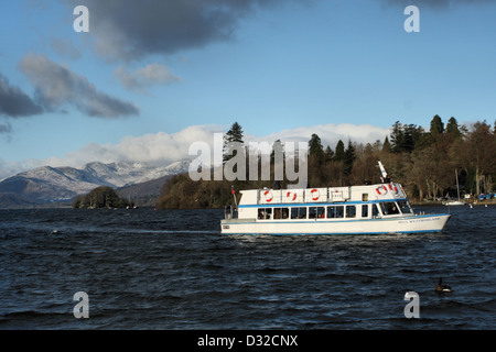Fahrgastschiff am Lake Windermere Stockfoto