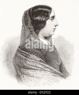 Amantine (auch "Amandine") Lucile Aurore Dupin, Baronin Dudevant, 1804-1876, bekannt unter ihrem Pseudonym George Sand. Stockfoto