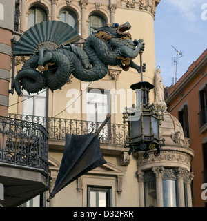 Casa Bruno Cuadros, La Rambla, Barcelona Stockfoto