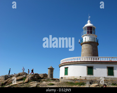 Cabo und Faro de Corrubedo, Leuchtturm, Provinz La Coruna, Galicien, Spanien Stockfoto