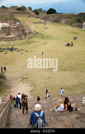 Monte Albán archäologische Ruinen Ort in Oaxaca - Mexiko Stockfoto