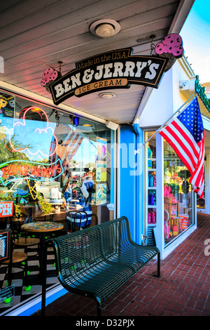 Ben & Jerrys laden in St. Armands Circle Sarasota Florida Stockfoto