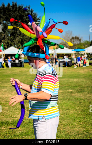 Ballon Spielzeug-Hersteller bei der italienischen Fiesta in Sarasota Florida Stockfoto