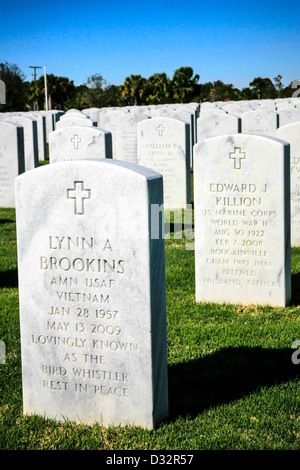 Grabsteine auf dem Nationalfriedhof in Sarasota Florida Stockfoto