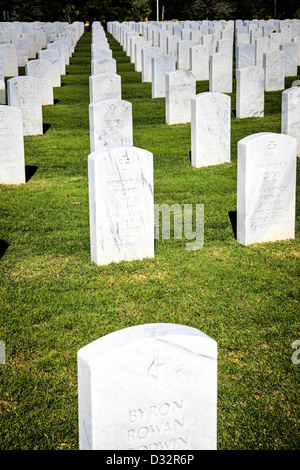 Grabsteine auf dem Nationalfriedhof in Sarasota Florida Stockfoto