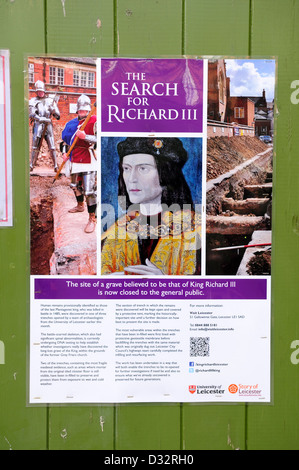 Leicester, Greyfriars Parkplatz wo der bleibt der König Richard 111 gefunden wurden. Stockfoto