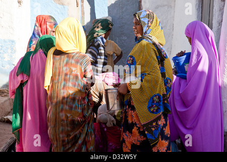 Bunte Straßenbild, Harar Jugol (Altstadt), Äthiopien Stockfoto