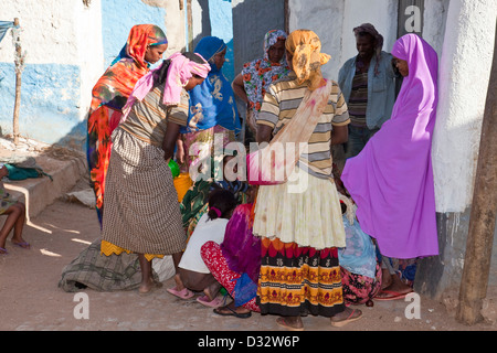 Bunte Straßenbild, Harar Jugol (Altstadt), Äthiopien Stockfoto