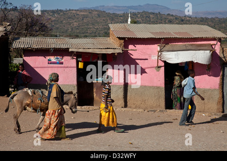 Bunte Straßenbild, Harar Jugol (Altstadt), Äthiopien Stockfoto