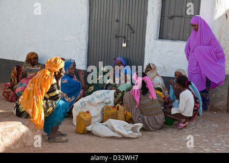 Bunte Straßenbild, Harar Jugol (Altstadt), Äthiopien Stockfoto