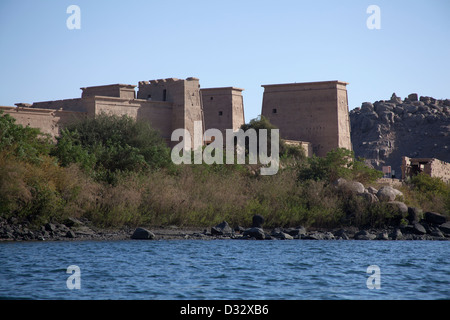 Tempel von Philae auf die Insel Agilika durch den Nil in Ägypten Stockfoto