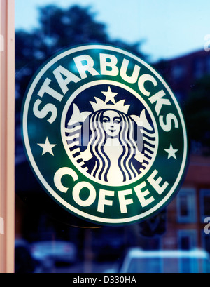 Nahaufnahme von Starbucks-Kaffee-logo Stockfoto
