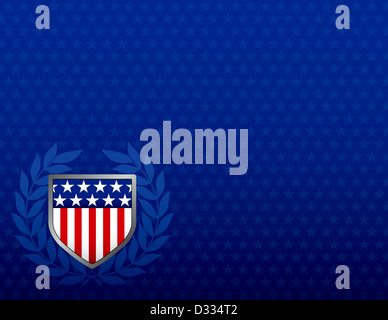 Roten weißen und blauen Schild auf Sterne Hintergrund Stockfoto