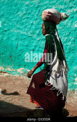 Bunte Straßenbild, Harar Jugol (Altstadt), Äthiopien Stockfoto