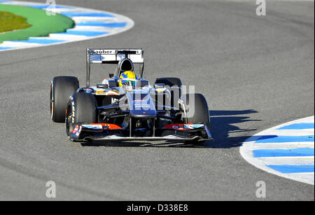 07.02.2013 Motorsport, Formel 1 Tests auf Circuito de Velocidad Rennstrecke in Jerez De La Frontera, Spanien---Esteban Gutierrez (MEX), Sauber C32 Stockfoto