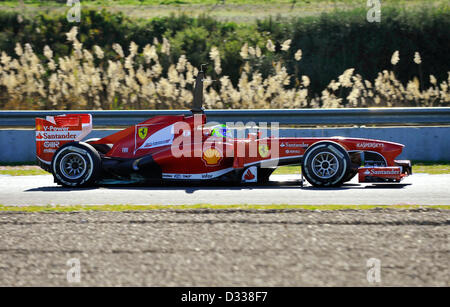 07.02.2013 Motorsport, Formel 1 Tests auf Circuito de Velocidad Rennstrecke in Jerez De La Frontera, Spanien---Felipe Massa (BRA), Ferrari F138 Stockfoto