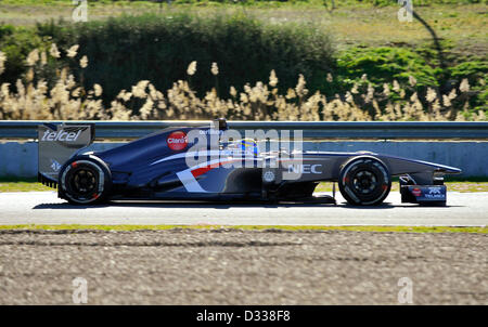 07.02.2013 Motorsport, Formel 1 Tests auf Circuito de Velocidad Rennstrecke in Jerez De La Frontera, Spanien---Esteban Gutierrez (MEX), Sauber C32 Stockfoto