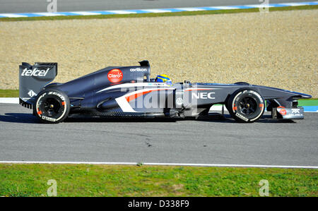 07.02.2013 Motorsport, Formel 1 Tests auf Circuito de Velocidad Rennstrecke in Jerez De La Frontera, Spanien---Esteban Gutierrez (MEX), Sauber C32 Stockfoto