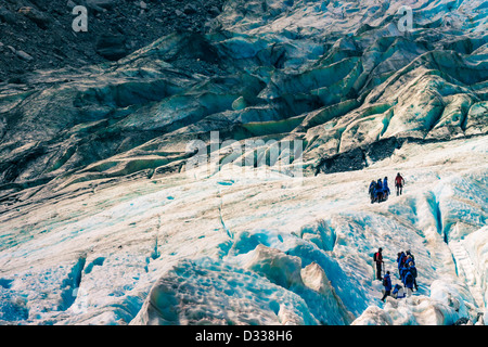 Erstaunlich blauen Gletscherlandschaft am Franz Josef Glacier, Südinsel, Neuseeland. Stockfoto