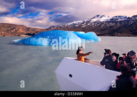 Lago Argentino Gletscher. Lago Argentino, Santa Cruz, Argentinien. Stockfoto