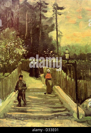 Vincent Van Gogh: abfallenden Pfad in Montmartre. 1886 Öl auf Leinwand. Van Gogh Museum, Amsterdam, Niederlande. Post-Impressionismus. Stockfoto