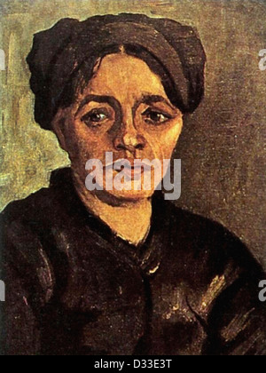 Vincent Van Gogh: Kopf einer ländlichen Frau mit dunklen Kappe. 1885. Öl auf Leinwand. Privatsammlung. Realismus. Stockfoto