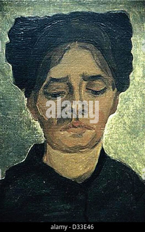 Vincent Van Gogh: Kopf einer ländlichen Frau mit dunklen Kappe. 1885. Öl auf Leinwand. Privatsammlung. Realismus. Stockfoto