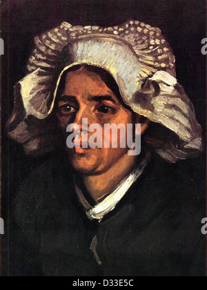 Vincent Van Gogh: Kopf einer ländlichen Frau mit weißer Kappe. 1885. Öl auf Leinwand. Nationalen Galerien von Schottland. Realismus. Stockfoto