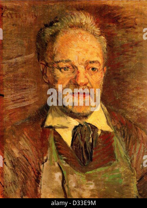 Vincent Van Gogh: Porträt des Père Tanguy. 1887 Öl auf Leinwand. Ny Carlsberg Glyptotek, Kopenhagen, Dänemark. Post-Impressionismus. Stockfoto