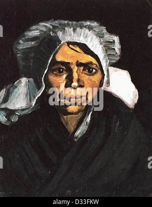 Vincent Van Gogh: Kopf einer ländlichen Frau mit weißer Kappe. 1884 Öl auf Leinwand. Die Saint Louis Art Museum, St. Louis, Missouri, Stockfoto