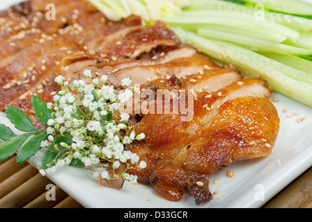 Gebratene Ente, chinesischen Stil. Flache Schärfentiefe. Stockfoto