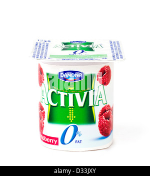 Topf mit Danone Activia Joghurt, UK Stockfoto