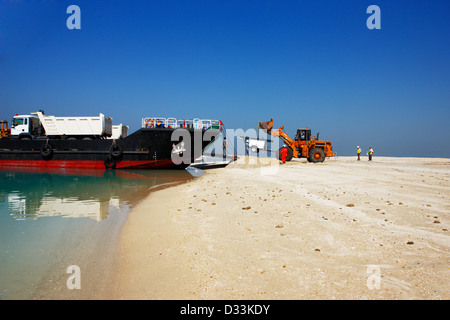 Die Inseln der Welt in Dubai ist gleichbedeutend mit der Absturz der Wirtschaft 2009... bis jetzt kein bedeutendes Projekt gebaut worden Stockfoto