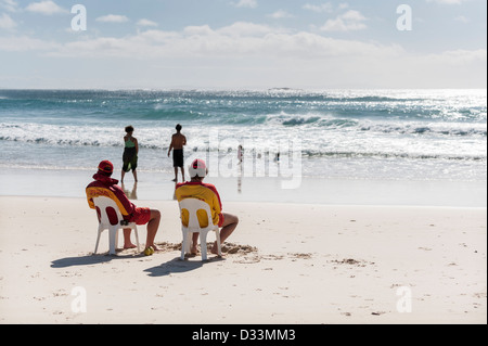 Rettungsschwimmer-Australien - am Zylinder Strand auf North Stradbroke Island in Queensland, Australien Stockfoto