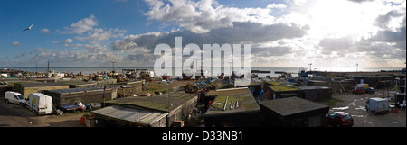 Panorama von Stade bei Hastings, East Sussex, UK Stockfoto