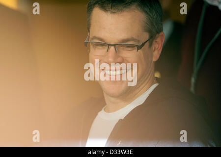 Berlin, Deutschland. 8. Februar 2013. 63. Berlinale International Film Festival, "gelobte Land" von: Gus Van Sant. Abgebildete Matt Damon. Bildnachweis: Gonçalo Silva / Alamy Live News Stockfoto