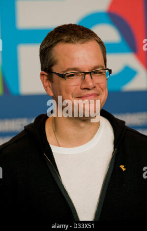 Berlin, Deutschland. 8. Februar 2013. Matt Damon "Promised Land" Pressekonferenz auf der 63. Internationalen Filmfestspiele Berlin / Berlinale. Februar 08, 2013/Dpa/Alamy Live News Stockfoto