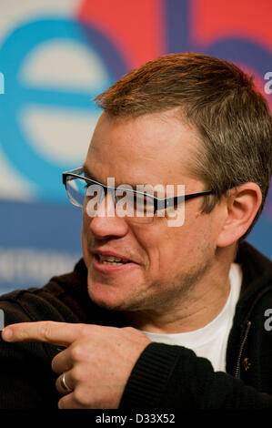 Berlin, Deutschland. 8. Februar 2013. Matt Damon "Promised Land" Pressekonferenz auf der 63. Internationalen Filmfestspiele Berlin / Berlinale. Februar 08, 2013/Dpa/Alamy Live News Stockfoto